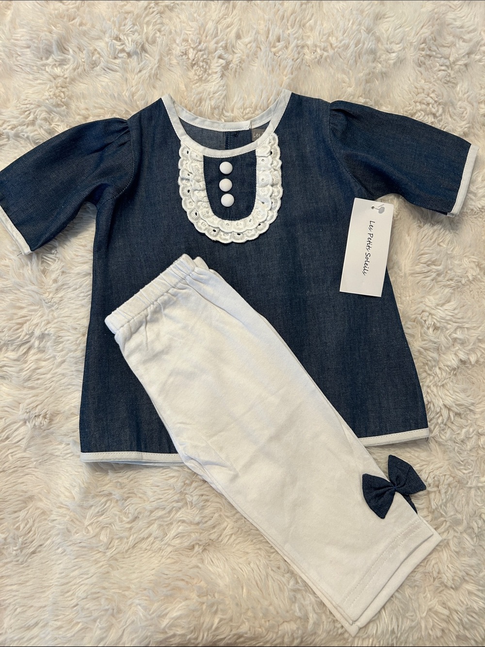 Navy & White Girls Matching Set